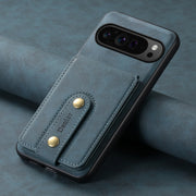 For Google Pixel 9 Pro Denior D14 NK Retro Pattern MagSafe Magnetic Card Holder Leather Phone Case(Blue)