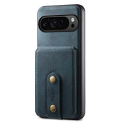 For Google Pixel 9 Pro Denior D14 NK Retro Pattern MagSafe Magnetic Card Holder Leather Phone Case(Blue)