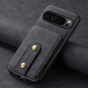 For Google Pixel 9 Pro Denior D14 NK Retro Pattern MagSafe Magnetic Card Holder Leather Phone Case(Black)