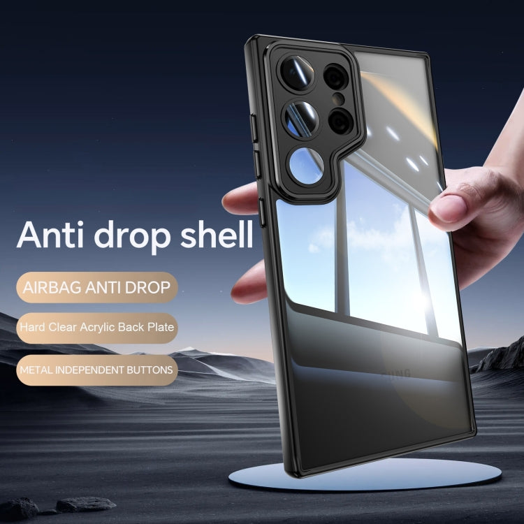 For Samsung Galaxy S25 Ultra 5G Acrylic Hybrid TPU Armor Shockproof Phone Case(Black)