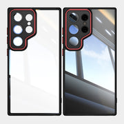 For Samsung Galaxy S25 Ultra 5G Acrylic Hybrid TPU Armor Shockproof Phone Case(Black Red)