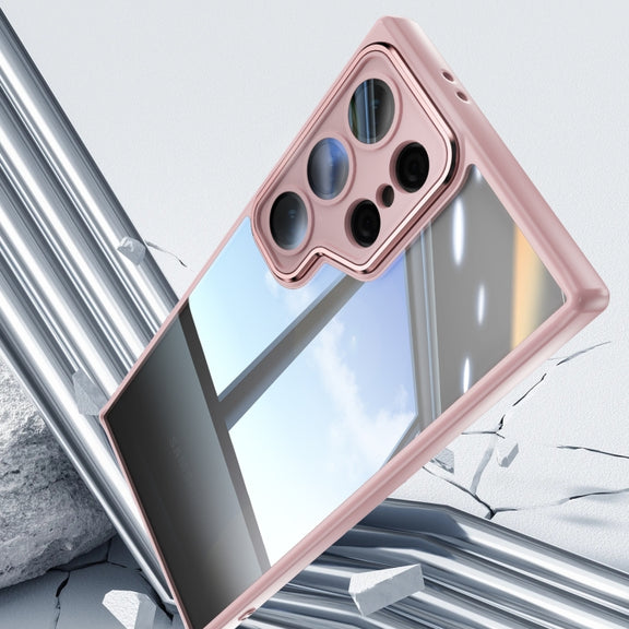For Samsung Galaxy S25 Ultra 5G Acrylic Hybrid TPU Armor Shockproof Phone Case(Pink)