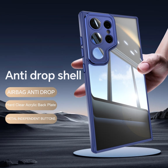 For Samsung Galaxy S25 Ultra 5G Acrylic Hybrid TPU Armor Shockproof Phone Case(Blue)