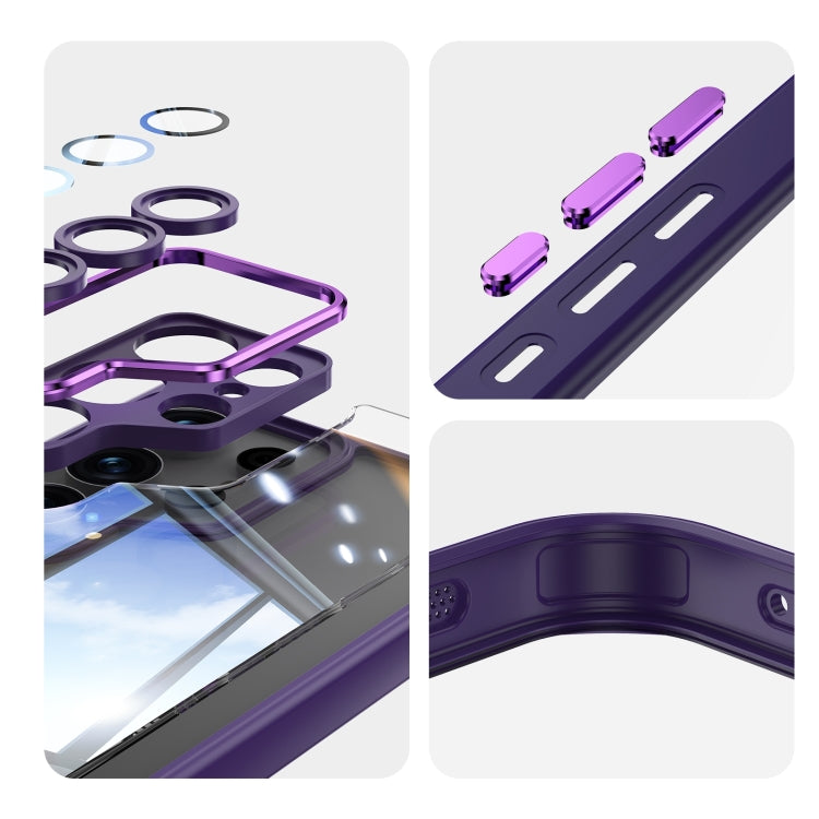 For Samsung Galaxy S25 Ultra 5G Acrylic Hybrid TPU Armor Shockproof Phone Case(Purple)