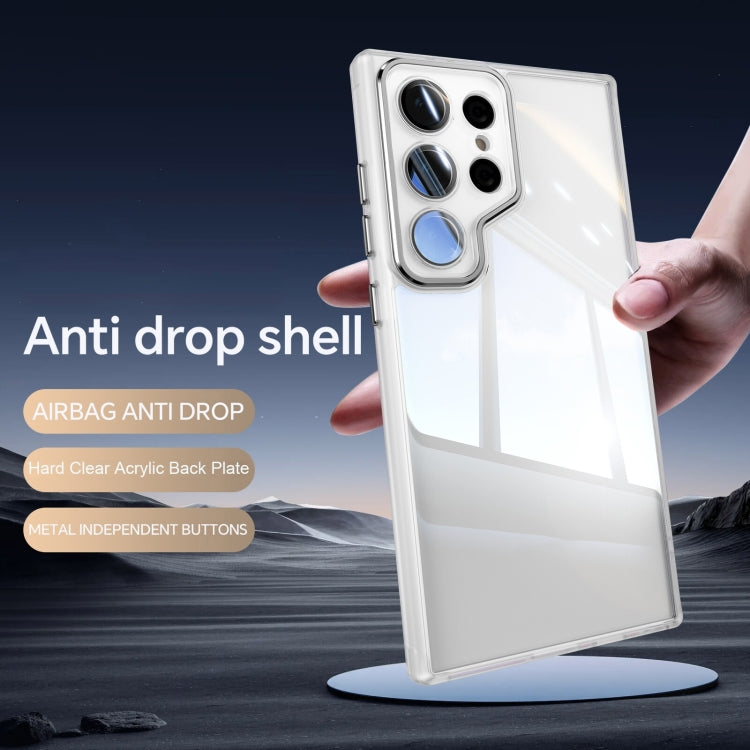 For Samsung Galaxy S25 Ultra 5G Acrylic Hybrid TPU Armor Shockproof Phone Case(Transparent)