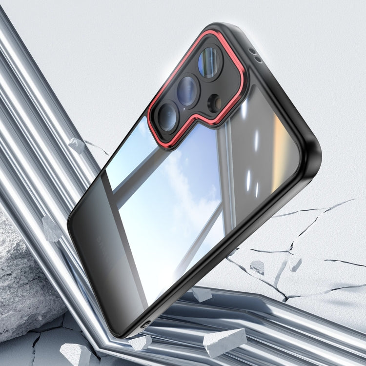 For Samsung Galaxy S25 5G Acrylic Hybrid TPU Armor Shockproof Phone Case(Black Red)