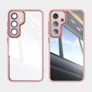 For Samsung Galaxy S25 5G Acrylic Hybrid TPU Armor Shockproof Phone Case(Pink)