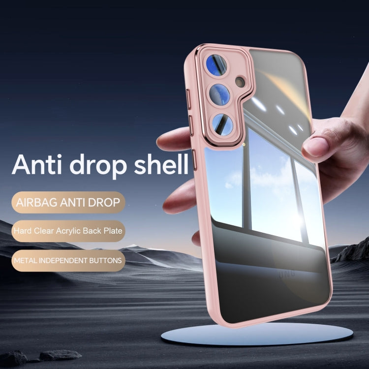 For Samsung Galaxy S25 5G Acrylic Hybrid TPU Armor Shockproof Phone Case(Pink)