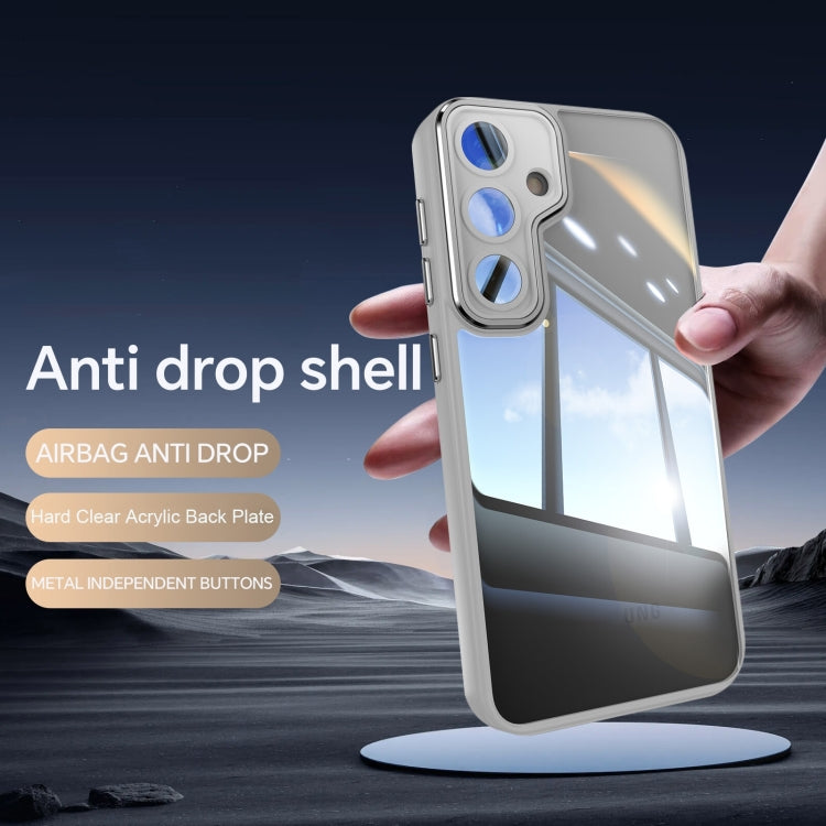 For Samsung Galaxy S25 5G Acrylic Hybrid TPU Armor Shockproof Phone Case(Grey)