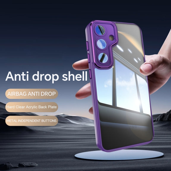 For Samsung Galaxy S25 5G Acrylic Hybrid TPU Armor Shockproof Phone Case(Purple)