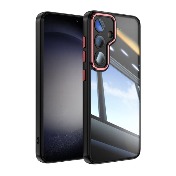 For Samsung Galaxy S25+ 5G Acrylic Hybrid TPU Armor Shockproof Phone Case(Black Red)