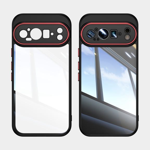 For Google Pixel 9 / 9 Pro Acrylic Hybrid TPU Armor Shockproof Phone Case(Black Red)