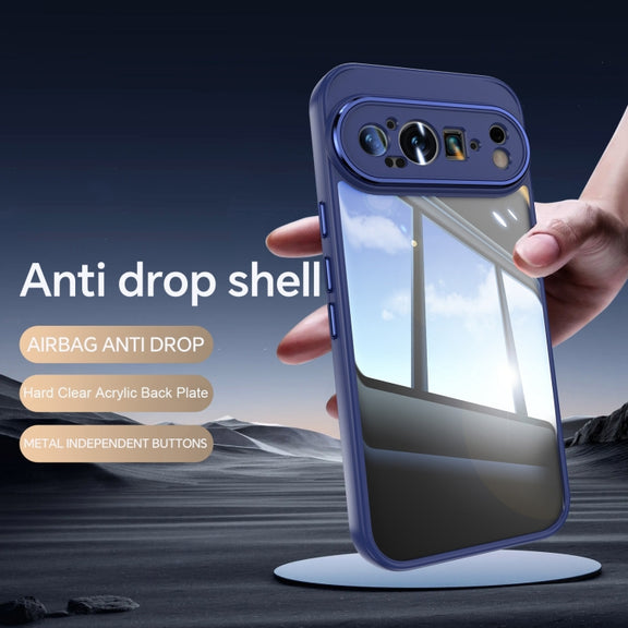 For Google Pixel 9 / 9 Pro Acrylic Hybrid TPU Armor Shockproof Phone Case(Blue)
