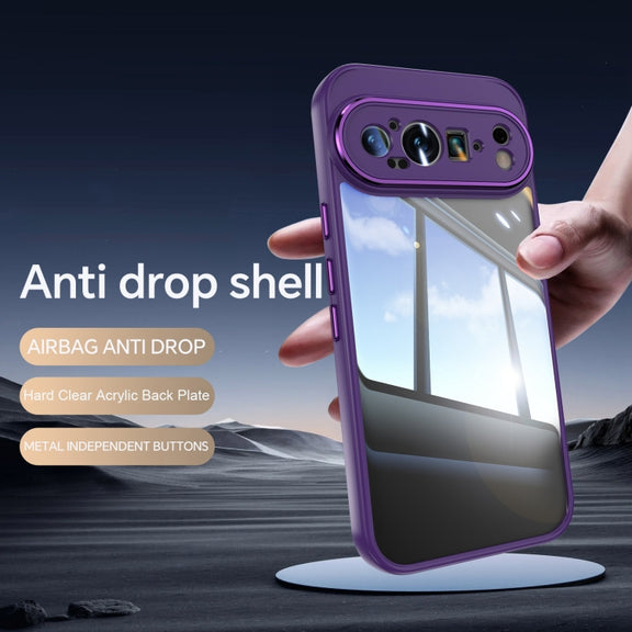 For Google Pixel 9 Acrylic Hybrid TPU Armor Shockproof Phone Case(Purple)