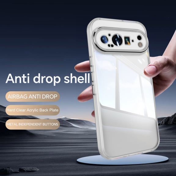 For Google Pixel 9 / 9 Pro Acrylic Hybrid TPU Armor Shockproof Phone Case(Transparent)