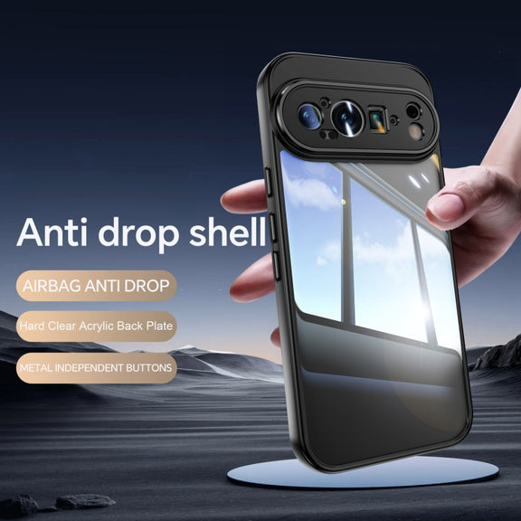 For Google Pixel 9 Pro XL Acrylic Hybrid TPU Armor Shockproof Phone Case(Black)