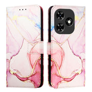For Tecno Spark Go 2024 / Spark 20C PT003 Marble Pattern Flip Leather Phone Case(Rose Gold)
