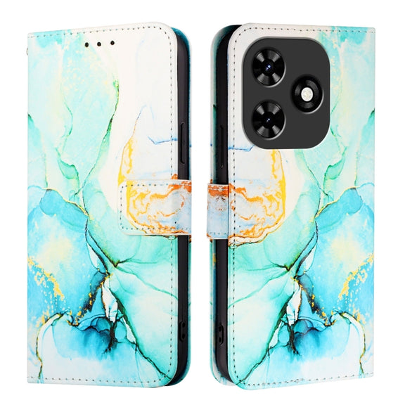 For Tecno Spark Go 2024 / Spark 20C PT003 Marble Pattern Flip Leather Phone Case(Green)