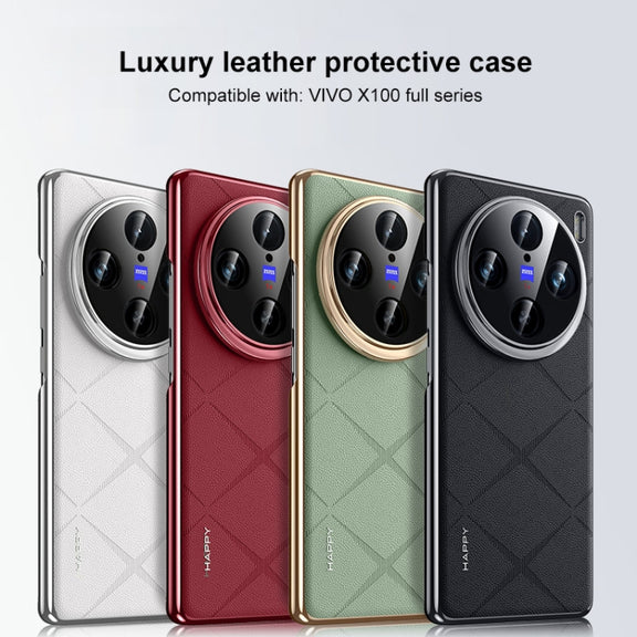 For vivo X100 Pro / X100s Pro Plain Leather PC Phone Case(Black)