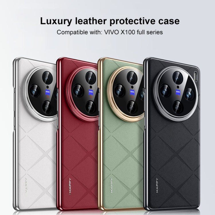 For vivo X100 Pro / X100s Pro Plain Leather PC Phone Case(Black)