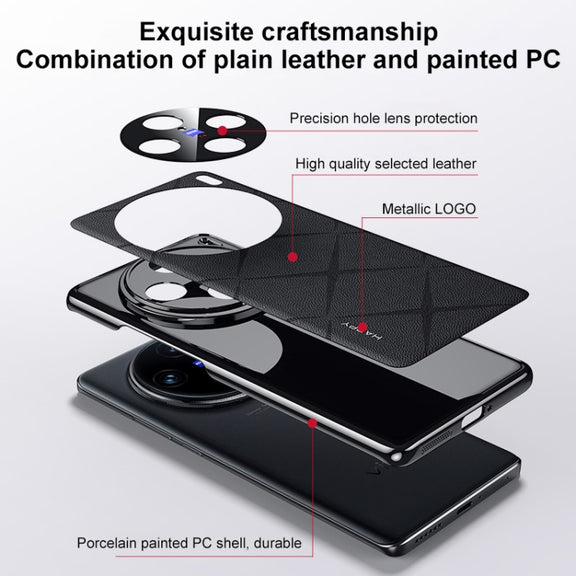 For vivo X100 Pro / X100s Pro Plain Leather PC Phone Case(Black)
