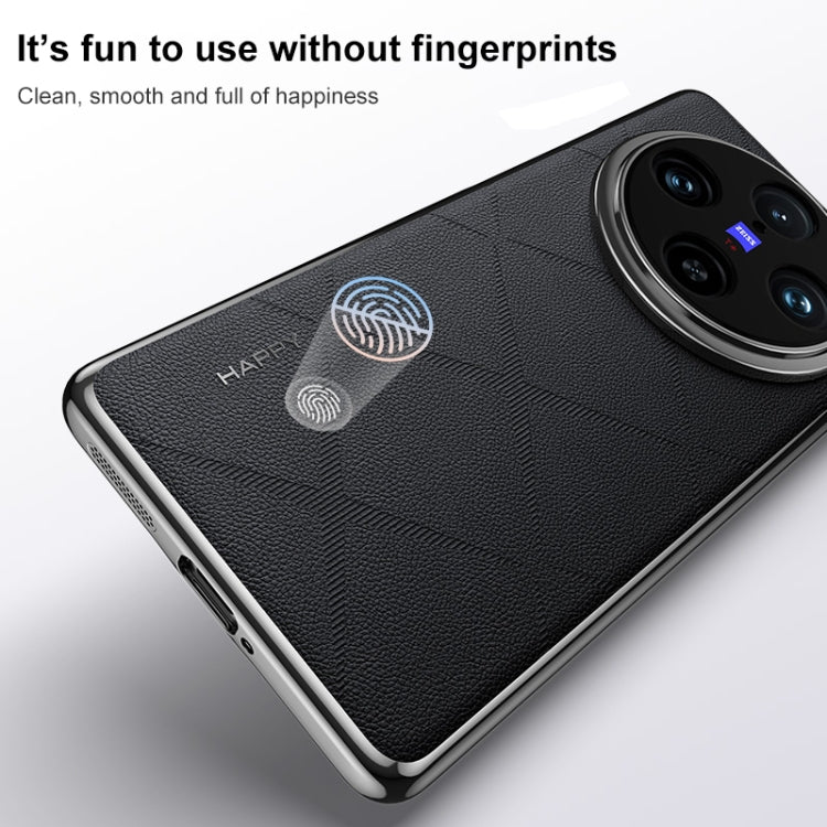 For vivo X100 Pro / X100s Pro Plain Leather PC Phone Case(Black)