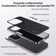 For iPhone 16 Plain Leather PC Phone Case(White)