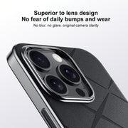For iPhone 16 Pro Max Plain Leather PC Phone Case(Black)