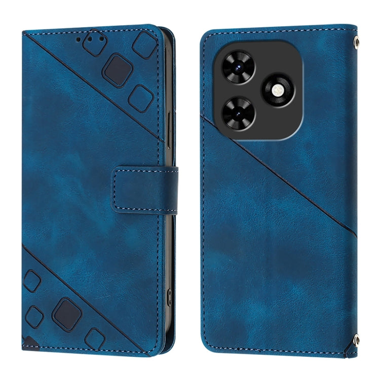 For Tecno Spark Go 2024 / Spark 20C Skin Feel Embossed Leather Phone Case(Blue)