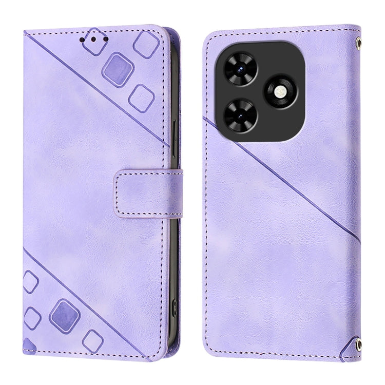 For Tecno Spark Go 2024 / Spark 20C Skin Feel Embossed Leather Phone Case(Light Purple)