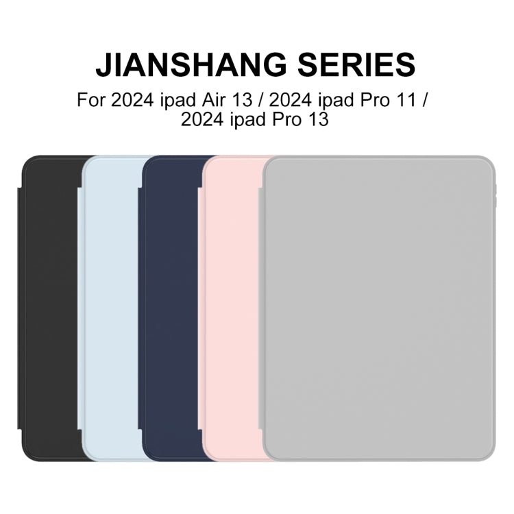For iPad Pro 13 2024 Mutural Jianshang Series Smart Leather Tablet Case(Black)
