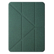 For iPad Air 13 2024 Mutural Multi-fold Smart Leather Tablet Case(Green)