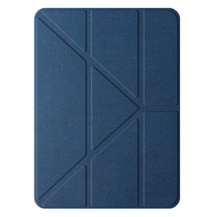 For iPad Air 13 2024 Mutural Multi-fold Smart Leather Tablet Case(Blue)