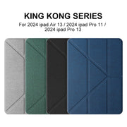 For iPad Pro 13 2024 Mutural Multi-fold Smart Leather Tablet Case(Green)