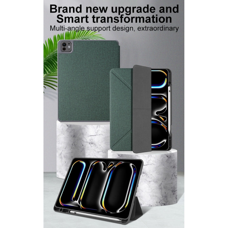 For iPad Air 13 2024 Mutural Multi-fold Smart Leather Tablet Case(Grey)