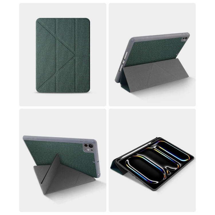 For iPad Air 13 2024 Mutural Multi-fold Smart Leather Tablet Case(Blue)