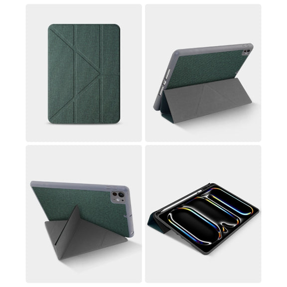 For iPad Air 11 2025 / 2024 Mutural Multi-fold Smart Leather Tablet Case(Grey)