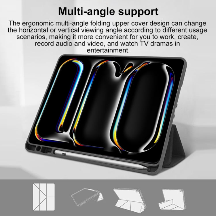 For iPad Air 11 2025 / 2024 Mutural Multi-fold Smart Leather Tablet Case(Grey)