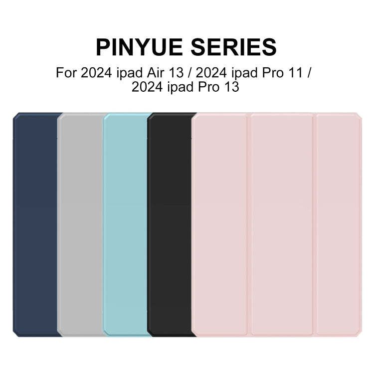 For iPad Pro 13 2024 Mutural Pinyue Series Smart Leather Tablet Case(Black)