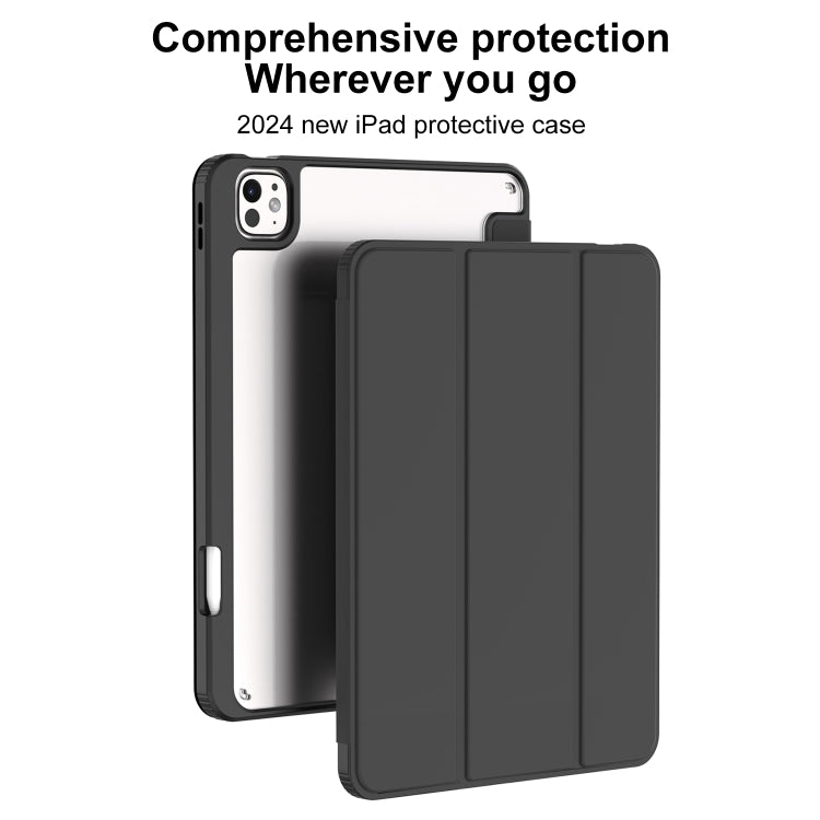 For iPad Pro 11 2024 Mutural Pinyue Series Smart Leather Tablet Case(Black)