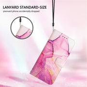 For Google Pixel 9 PT003 Marble Pattern Flip Leather Phone Case(Pink Purple Gold)