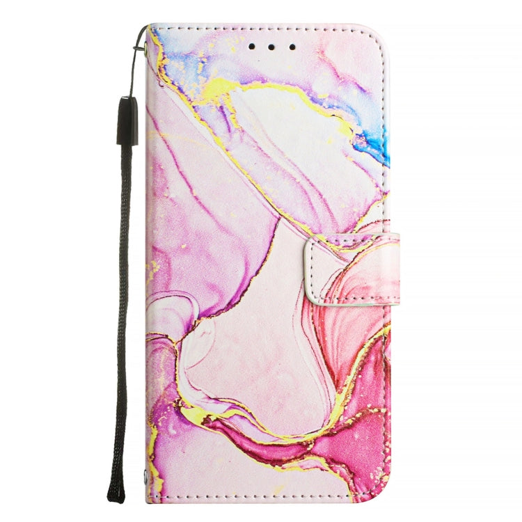 For Google Pixel 9 PT003 Marble Pattern Flip Leather Phone Case(Rose Gold)