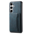 For Samsung Galaxy S24+ 5G Denior D13 Retro Texture Leather MagSafe Card Bag Phone Case(Blue) - Galaxy S24+ 5G Cases by Denior | Online Shopping South Africa | PMC Jewellery | Buy Now Pay Later Mobicred