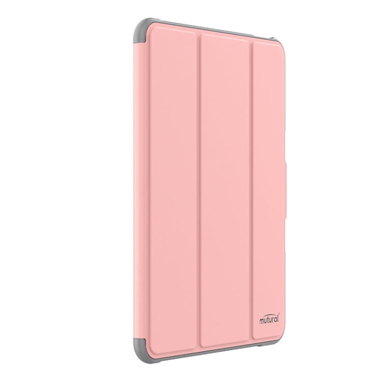 For iPad Pro 11 2024 Mutural PC Hybrid TPU Leather Smart Tablet Case(Pink)
