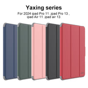 For iPad Air 13 2025 / 2024 Mutural PC Hybrid TPU Leather Smart Tablet Case(Dark Green)