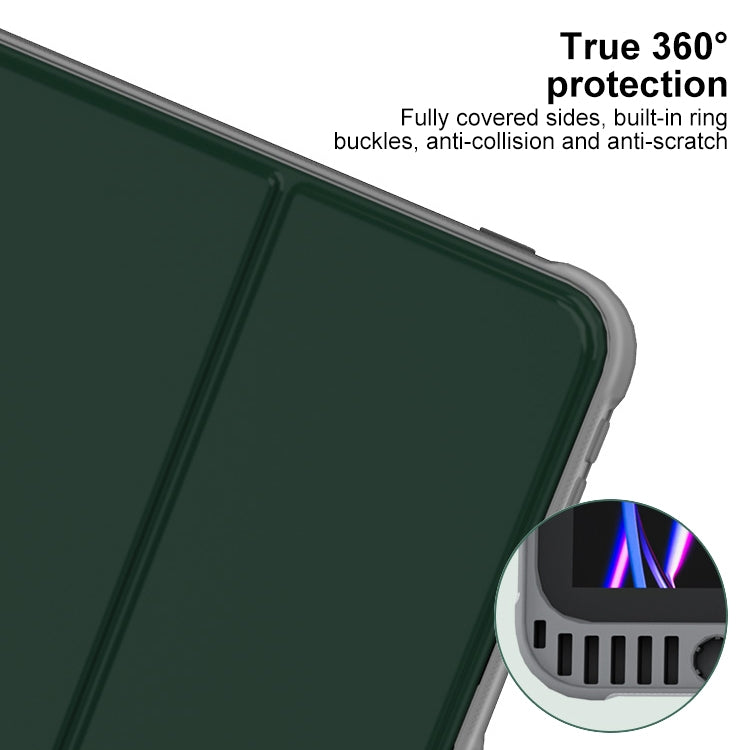 For iPad Pro 11 2024 Mutural PC Hybrid TPU Leather Smart Tablet Case(Black)