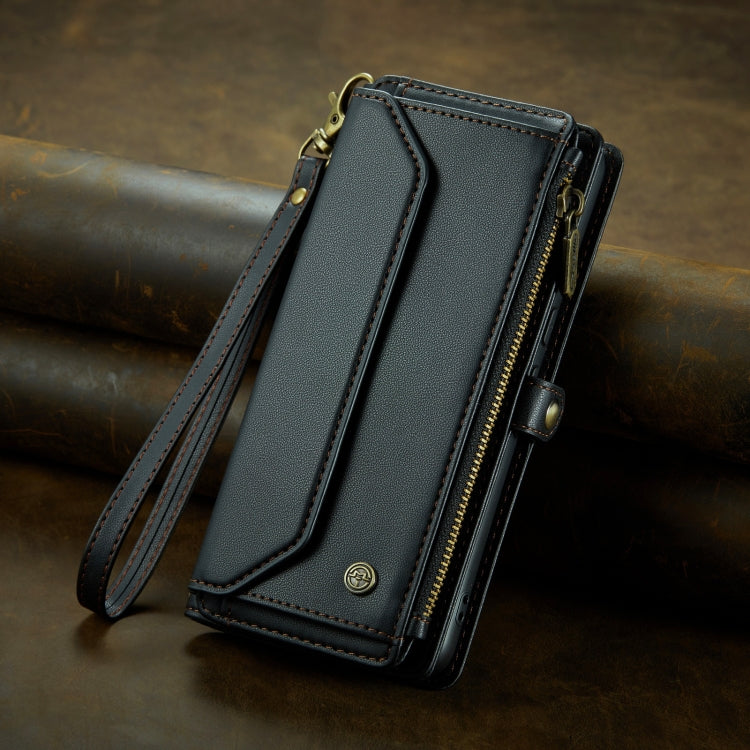 For Google Pixel 8 CaseMe C36 Card Slots Zipper Wallet RFID Anti-theft Leather Phone Case(Black)