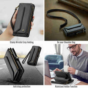 For Google Pixel 8 CaseMe C36 Card Slots Zipper Wallet RFID Anti-theft Leather Phone Case(Black)