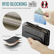For Google Pixel 8 Pro CaseMe C36 Card Slots Zipper Wallet RFID Anti-theft Leather Phone Case(Black)