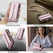 For Google Pixel 8 Pro CaseMe C36 Card Slots Zipper Wallet RFID Anti-theft Leather Phone Case(Pink)